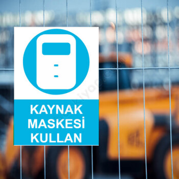Kaynak Maskesi Kullan Etiketi online tasarla