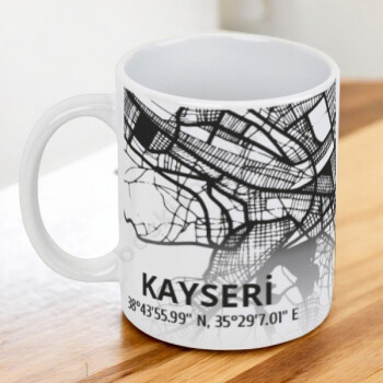 Kayseri Şehir Haritası Baskılı Kupa online tasarla