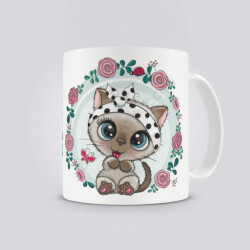 Kedi Tasarım Kendin Tasarla Baskılı Kupa Bardak online tasarla