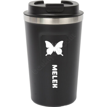 Kelebek Tasarımlı Siyah Kilitli Çelik Termos Mug 380 Ml online tasarla
