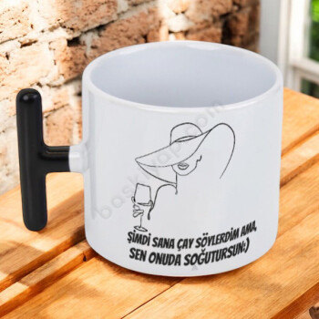 Kendin Tasarla Siyah Kulplu T Fincan online tasarla