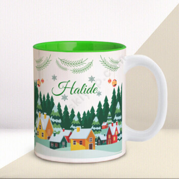 Kış Evleri Tasarım İçi Yeşil Kupa online tasarla