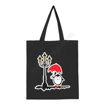 Kış Temalı Siyah Bez Çanta online tasarla