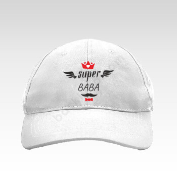 Kişiye Özel Baba Tasarımlı Beyaz Bez Şapka online tasarla