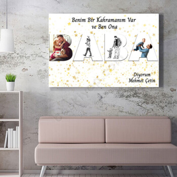 Kişiye Özel Babalar Günü Temalı 40X60Cm Kanvas Tablo online tasarla