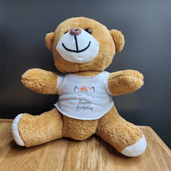 Kişiye Özel Baskılı Kahverengi Peluş Ayıcık online tasarla