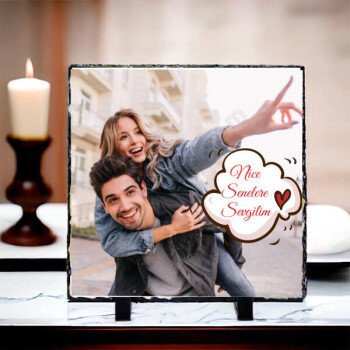 Kişiye Özel Baskılı Kare Taş Çerçeve online tasarla