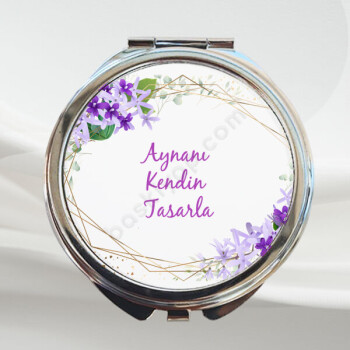 Kişiye Özel Çiçekli Makyaj Aynası online tasarla