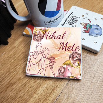 Kişiye Özel Doğal Taş Bardak Altlığı online tasarla