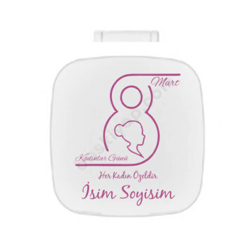 Kişiye Özel Kare Beyaz Makyaj Aynası online tasarla