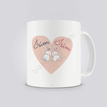 Kişiye Özel Kendin Tasarla Tavşan Temalı Sevgili Kupası online tasarla
