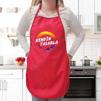 Kişiye Özel Kırmızı Mutfak Önlüğü online tasarla