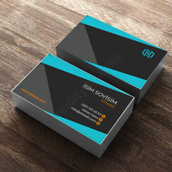 Kişiye Özel Mavi Ve Siyah Renklerde Kurumsal Kartvizit online tasarla