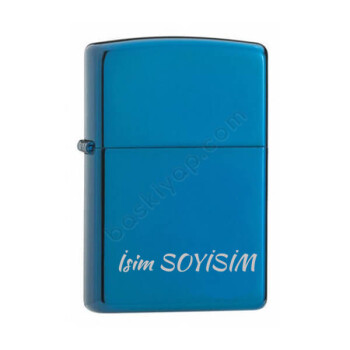 Kişiye Özel Metal Kapaklı Mavi Çakmak online tasarla