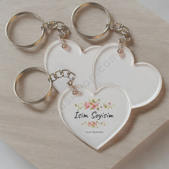 Kişiye Özel Öğretmenler Günü Temalı Kalp Şekilli Anahtarlık online tasarla