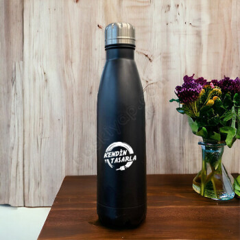 Kişiye Özel Paslanmaz Çelik Siyah Su Termosu online tasarla
