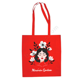 Kişiye Özel Sevgililer Günü Hediyesi Kırmızı Bez Çanta online tasarla