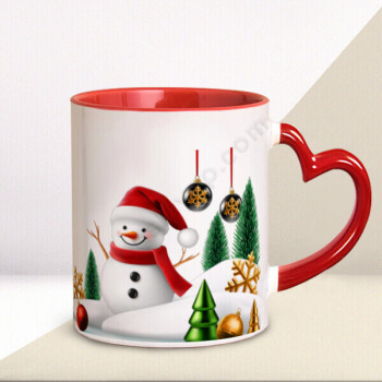 Kişiye Özel Yeni Yıl Tasarımlı Kalp Kulplu Bardak online tasarla