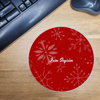 Kişiye Özel Yeni Yıl Temalı Yuvarlak Mouse Pad online tasarla