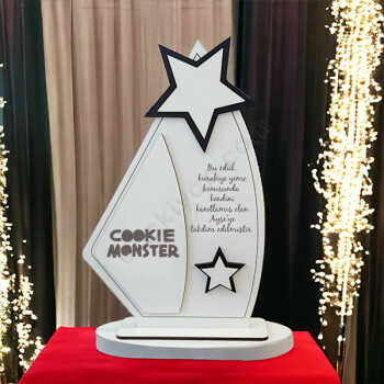 Kişiye Özel Yıldızlı Ahşap Plaket 14X22Cm online tasarla