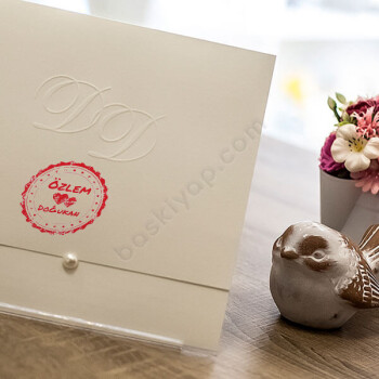 Kişiye Özel Yuvarlak Mühür Tasarımlı Davetiye Kaşesi online tasarla