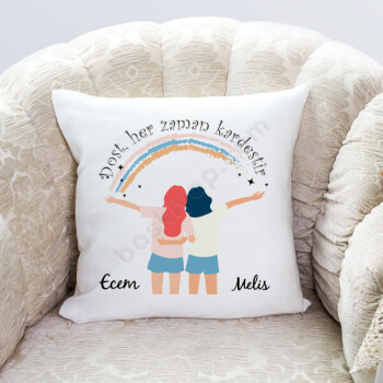 Kız Arkadaşlar Dostluk Baskılı Yastık Kılıfı online tasarla