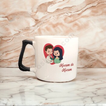 Kocam Da Kocam Tasarımlı Siyah Saplı Seramik Kahve Fincanı online tasarla