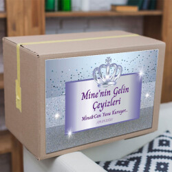 Kraliçe Taçlı Şık Çeyiz Etiketi online tasarla