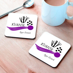 Kuaför Bardak Altlığı online tasarla