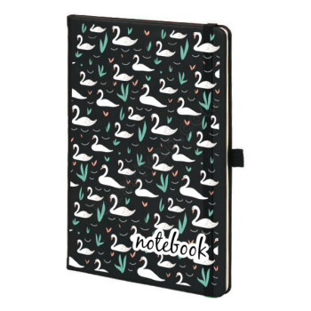 Kuğu Tasarımlı Siyah Ajanda online tasarla