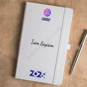 Kurumsal "Tarihsiz" Yeni Yıl Temalı Beyaz Ajanda Defter online tasarla