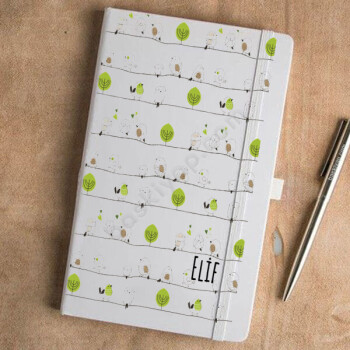 Kuş Tasarımlı Beyaz Ajanda online tasarla