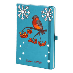 Kuş Tasarımlı Kişiye Özel Mavi Ajanda online tasarla