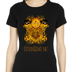 La Muerte Tasarım Baskılı  Siyah Kadın Tişört online tasarla