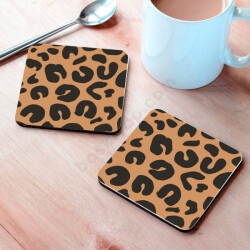 Leopar Tasarım Bardak Altlığı online tasarla