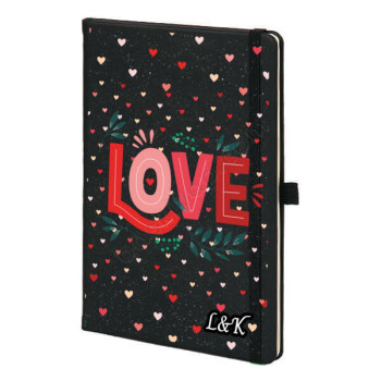 Love Baskılı Siyah Ajanda online tasarla