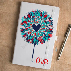 Love Tasarım Tarihsiz Beyaz Ajanda online tasarla