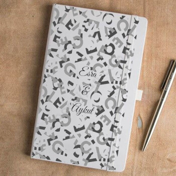 Love Tipografi Beyaz Ajanda online tasarla