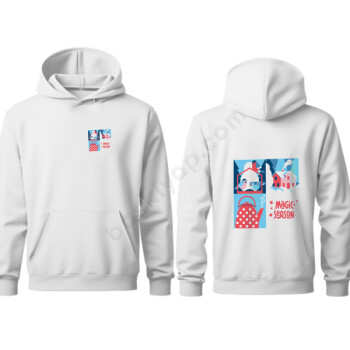 "Magic Season" Tasarımlı Kapşonlu Beyaz Sweatshirt online tasarla