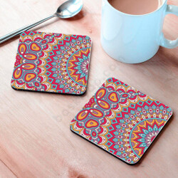 Mandala Tasarım Bardak Altlığı online tasarla