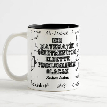 Matematik Öğretmenine Özel Tasarım Siyah Kupa online tasarla