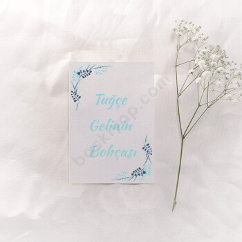 Mavi Desenli 10X15 Bohça Kartı online tasarla