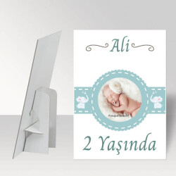 Mavi Filli Baby Shower Ayaklı Pano online tasarla