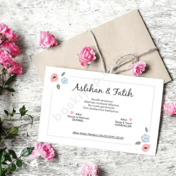 Mavi Pembe Çiçekli online tasarla