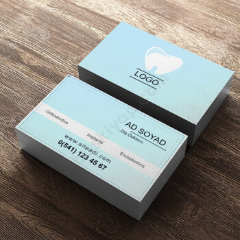 Mavi Renkli Diş Hekimi Kartviziti online tasarla