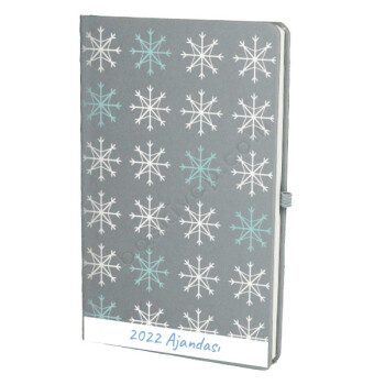 Mavili Kar Tasarımlı Gri Ajanda online tasarla