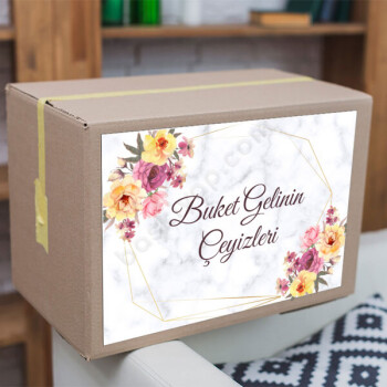 Mermer Desen Çeyiz Etiketi online tasarla