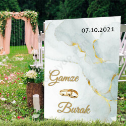 Mermer Desenli Ayaklı Pano online tasarla