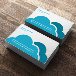 Mavi Beyaz Kartvizit online tasarla