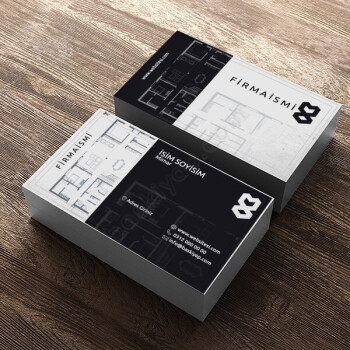 Mimar-Mühendis Kurumsal Çift Yön Kartvizit Tasarımı online tasarla